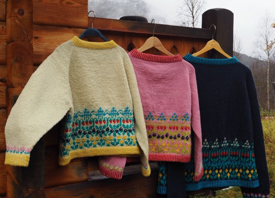 Dette er den offisielle genseren for Friluftslivets år 2025, i tre ulike fargevarianter.