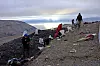Utgraving og pakking av fossilene på Marmierfjellet på Svalbard
