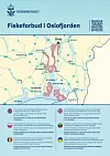 Fiskeridirektoratets plakat som viser nullfiskeområdene i Oslofjorden.